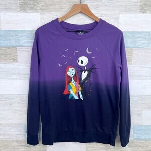 Nightmare Before Christmas Soft Sweatshirt Pajama Top Purple Womens Small